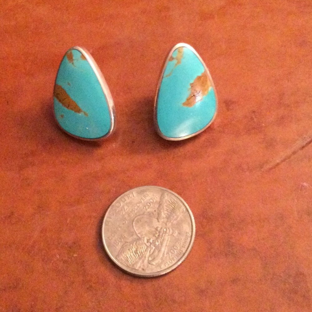 Native American Turquoise and Sterling Earrings